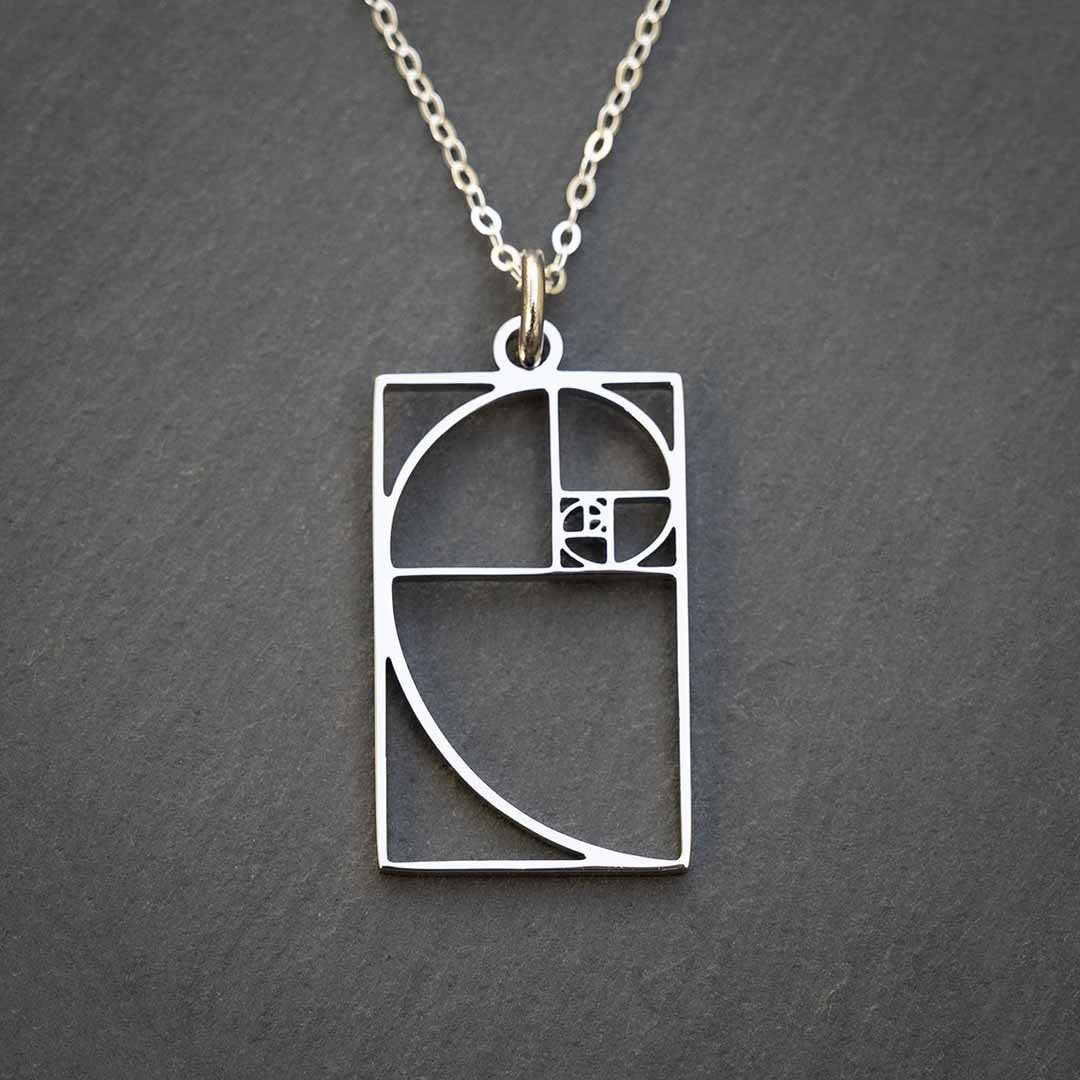 Fibonacci Spiral Necklace | Golden Ratio, Math Science Jewelry, Unique STEM Pendant Gift for a Mathematician, Mathematics Teacher, Maths