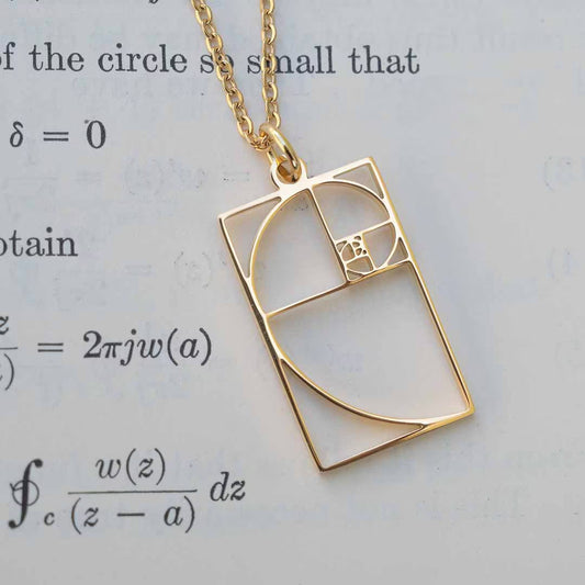 Fibonacci Spiral Necklace | Golden Ratio, Math Science Jewelry, Unique STEM Pendant Gift for a Mathematician, Mathematics Teacher, Maths