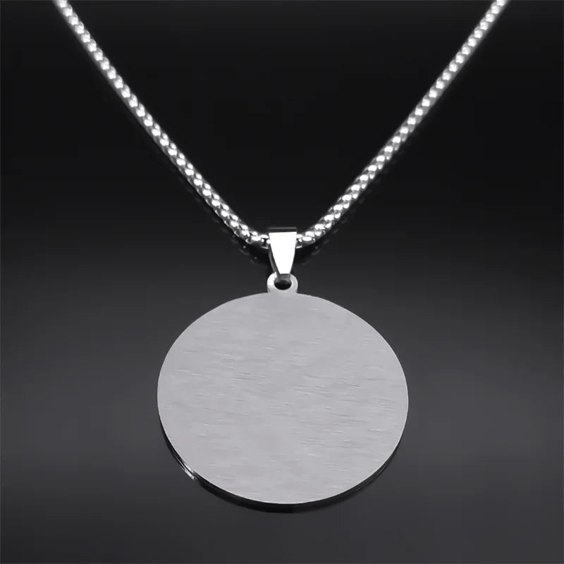 Seven Archangels Amulet Stainless Steel Necklaces Men Seal of Salomon Talisman Christian Protection Jewelry Collar Hombre N1162