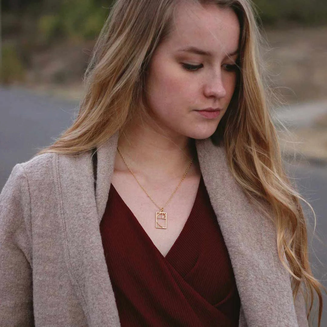 Fibonacci Spiral Necklace | Golden Ratio, Math Science Jewelry, Unique STEM Pendant Gift for a Mathematician, Mathematics Teacher, Maths