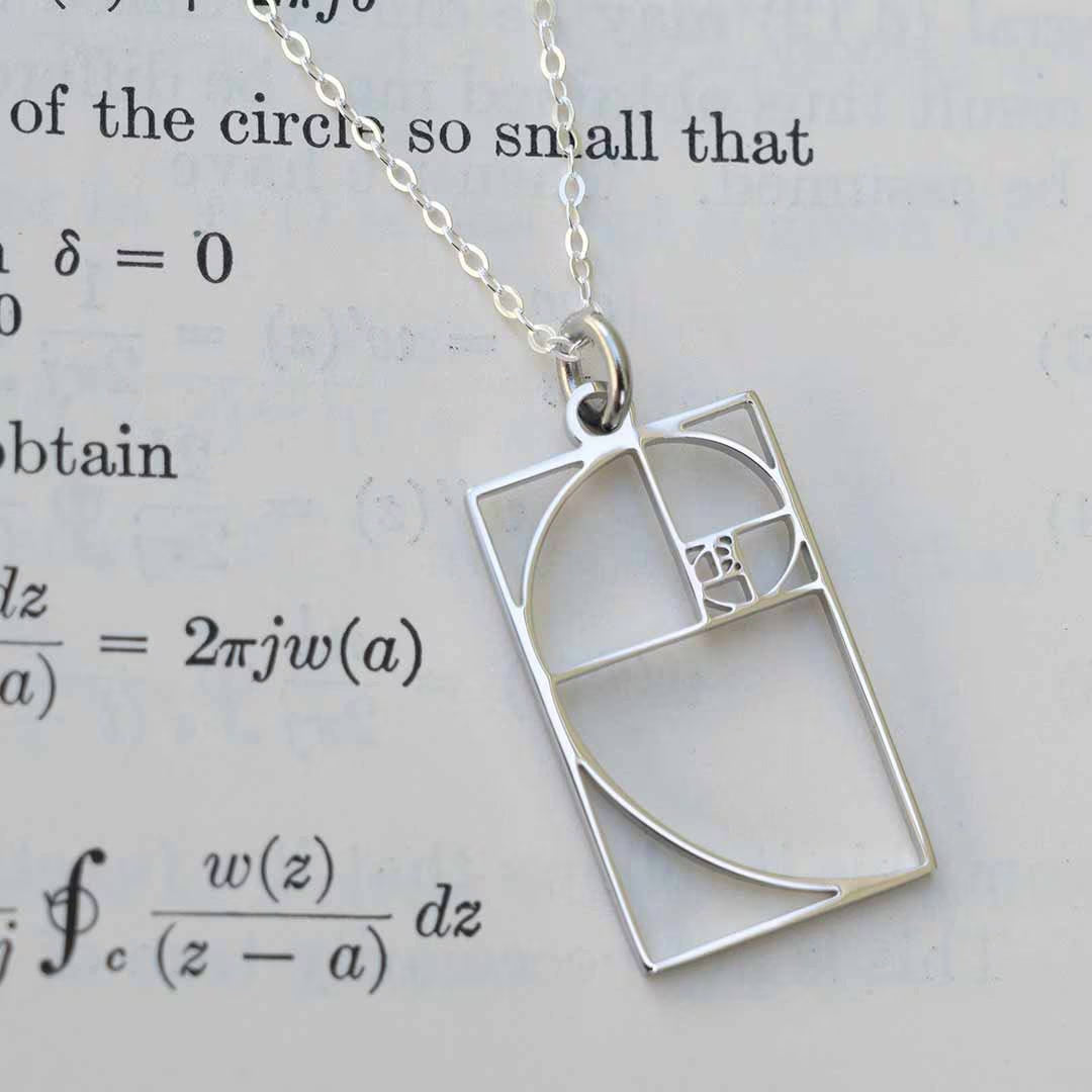 Fibonacci Spiral Necklace | Golden Ratio, Math Science Jewelry, Unique STEM Pendant Gift for a Mathematician, Mathematics Teacher, Maths