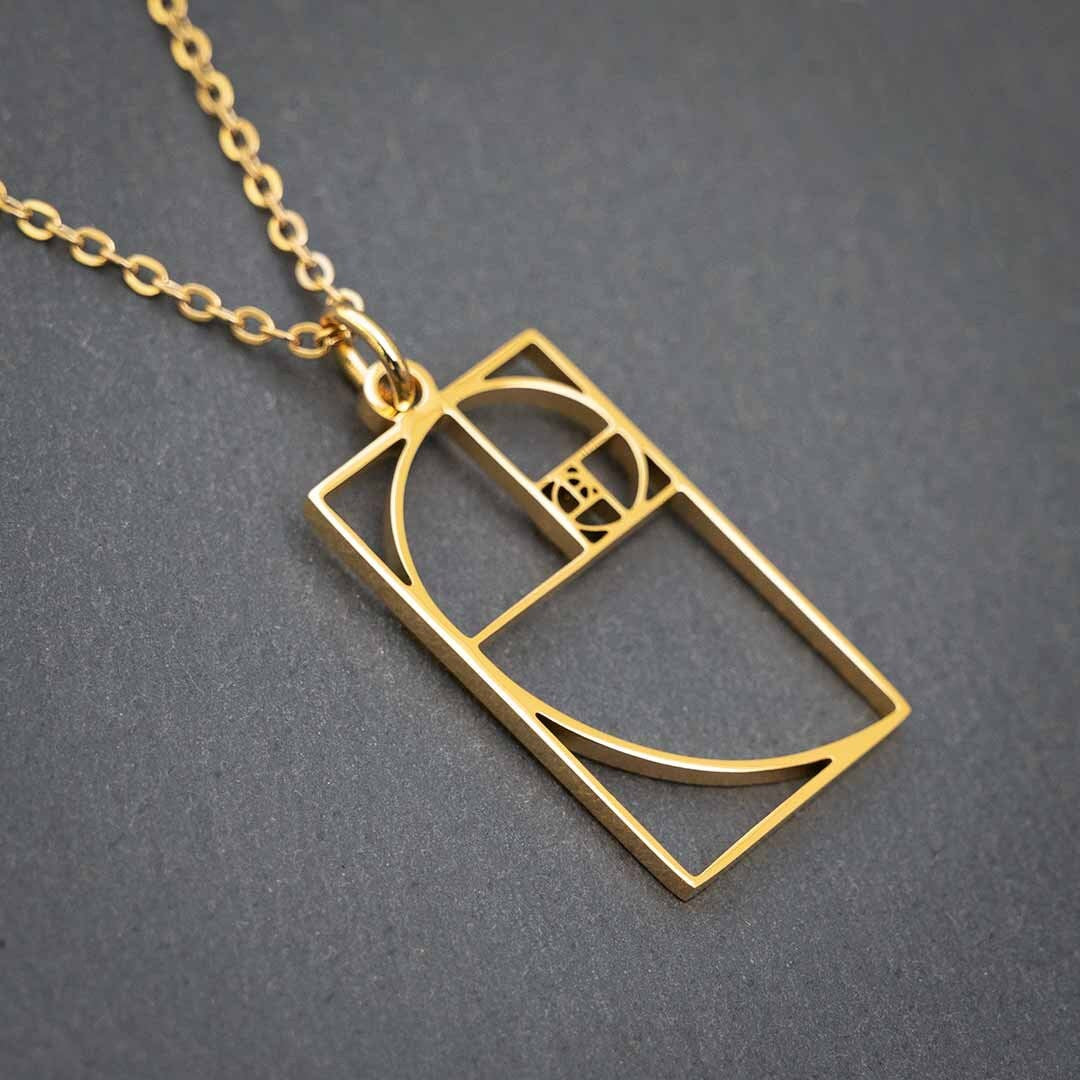 Fibonacci Spiral Necklace | Golden Ratio, Math Science Jewelry, Unique STEM Pendant Gift for a Mathematician, Mathematics Teacher, Maths