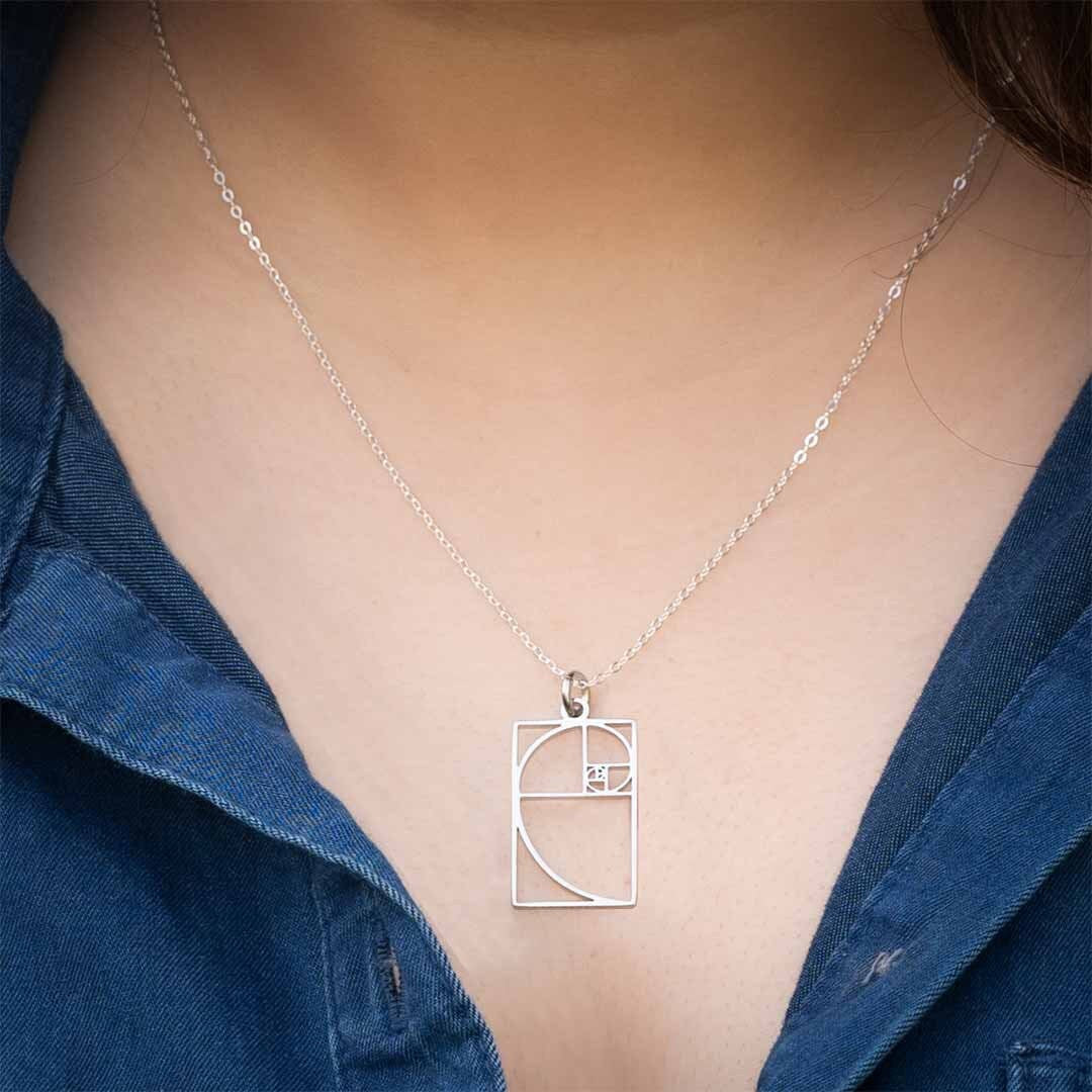 Fibonacci Spiral Necklace | Golden Ratio, Math Science Jewelry, Unique STEM Pendant Gift for a Mathematician, Mathematics Teacher, Maths